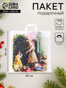 Пакет новогодний «Чудо», полиэтиленовый с петлевой ручкой, 45?45 см, 60 мкм