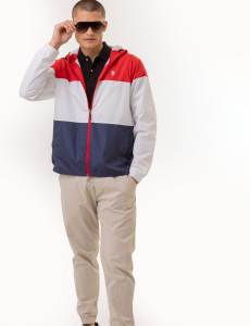 TRI COLORBLOCK HEATHERED WINDBREAKER