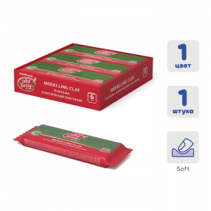 Пластилин зеленый, 150 г, ErichKrause, с алоэ вера, не прилипает к рукам и не пачкает одежду