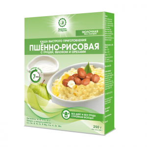 Каша "Пшенно-рисовая с грушей, яблоком и орехами"