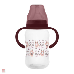 Бутылочка широкое горло с соской с ручками, 270 мл. «Лесные зверята»