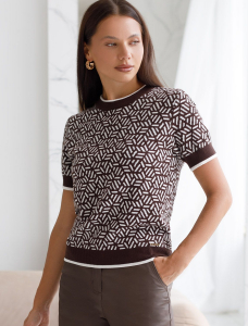 Джемпер жаккардовой вязки с кашемиром