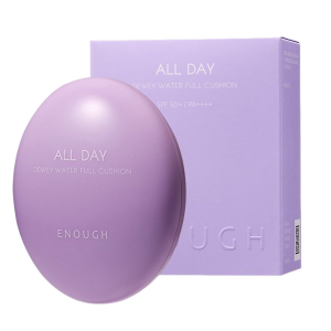 Enough Увлажняющий тональный кушон для лица №13 / All Day Dewey Water Full Cushion SPF 50+ PA++++, cветло-бежевый, 12 г + запаска 12 г