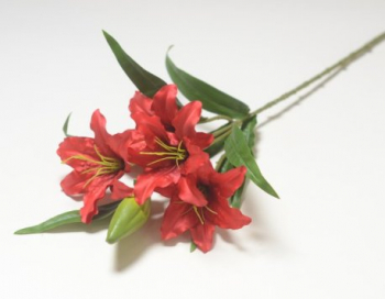 Искусственные цветы, Ветка лилии 4 головы + 1 бутон (1010237)