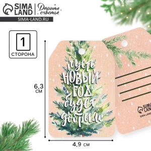 Шильдик новогодний на подарок «Пожелание», 4.5?6 см