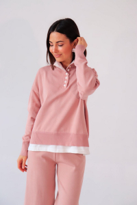 15659 Костюм вязаный пудровый