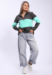 654 Толстовка флис Колор-блок