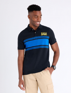 USPA SPORT ENGINEERED STRIPE POLO SHIRT