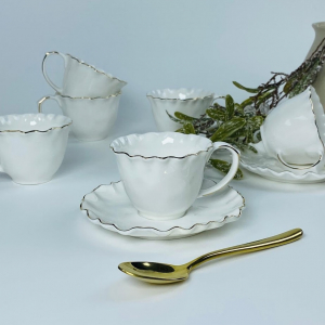 305-273 Кофейный набор 12пр. 120мл ВАНЕССА ЗОЛОТО в под.уп.(х12)Фарфор