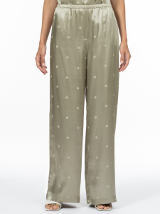 Брюки в пижамном стиле из вискозного жаккарда