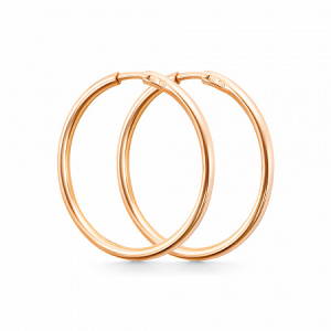 Серьги позолоченные сеч.круг 1,3 d-20мм серебро 925*