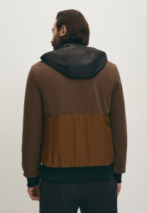 Комбинированная утепленная куртка-толстовка на основе хлопка