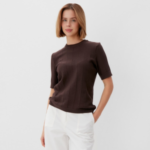 Футболка женская MINAKU: Casual Collection, цвет шоколадный, размер 50
