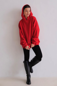 15507 Худи красное (футер с начесом) (остаток: 52-54)