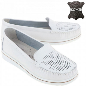 P392-041 бел  Мокасины женские (36-41)/10