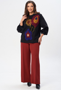 Джемпер Gizart 15345 горчично-розовые цветы