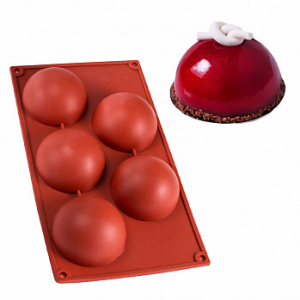 Силиконовая форма Полусфера 80 мм, 5 ячеек