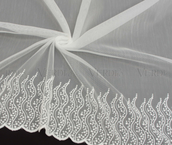Тюль вышивка на бамбуке 1488 (по низу 15см)