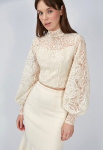 Блузка из кружева OD-969-1 молочный