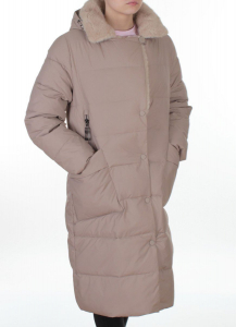 8806 BEIGE Пальто зимнее женское (200 гр. холлофайбер)