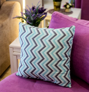 Подушка декоративная зигзаг бирюзовый