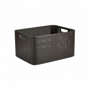 Корзина RATTAN STYLE BOX Lтёмно-коричневая