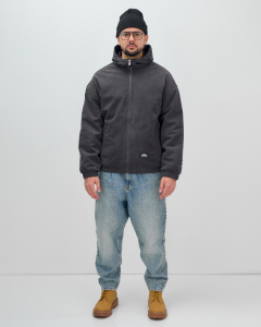 Куртка из вельвета мужская демисезонная темно-серого цвета 25336TC