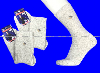 5 ПАР - Ростекс (Рус-текс) носки мужские Л-21-1-М лён внутри махра