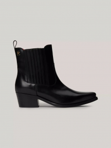TH Logo Leather Cowboy Boot