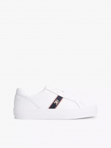 Webbed Logo Vulcanized Leather Sneaker