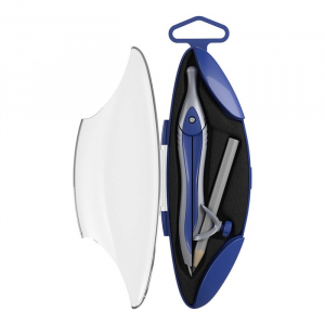 Циркуль металлический ErichKrause «Classic», 125 мм, с карандашом, пенал, синий