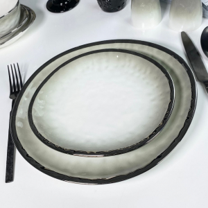 122-122 Набор из 2 тарелок 21х19.5х2.5см   TORONTO GREY в под.уп.(х16)Фарфор