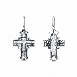 Крест (прп.Сергий) из серебра литье частичное чернение