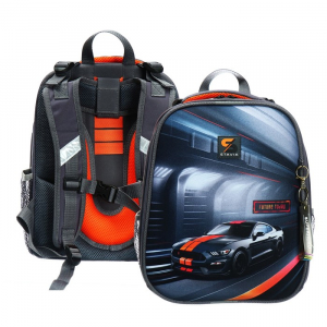 Рюкзак каркасный школьный 38?30?16 см, эргономичная спинка, Stavia «Тачка», серый