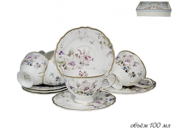 108-220 Кофейный набор 12пр. ХРИЗАНТЕМЫ в под.уп.(х8)Фарфор