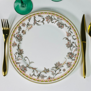 125-109 Набор из 6 тарелок 27см. ЗОЛОТОЙ ЦВЕТОК в под.уп.(х5) Костяной фарфор