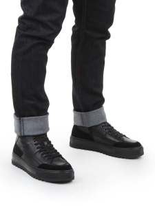 05-B203B-1M-A BLACK Ботинки зимние мужские (натуральная кожа, натуральный мех)