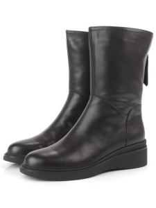 Z4212M BLACK Полусапоги зимние женские (натуральная кожа, натуральный мех)