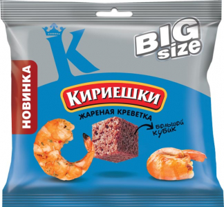 «Кириешки Big Size», сухарики «Жареная креветка», 80г