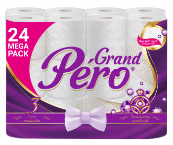 Туалетная Бумага GrandPero "Роскошный Аметист" 3 слоя 24 рулона