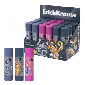Клей-карандаш 13 г ErichKrause EasyStick «Простоквашино» PVP, экономичный расход, микс