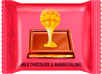 «O'Zera», молочный шоколад Milk & Mango filling с желейной начинкой из манго (коробка 1,2кг)