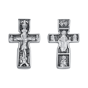 Крест (Св.Николай) из серебра литье частичное чернение