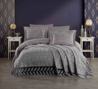Покрывало EFOR Pique Bedspread KOSEM (240*260) с наволочками антрацит ANTRASIT