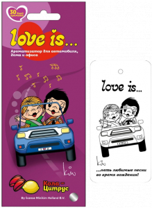 Ароматизатор воздуха LOVE IS... - КОЛА-ЛИМОН подвесной картонный