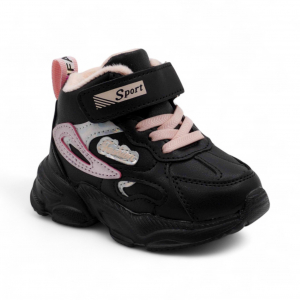 Кроссовки детские высокие С8666-11 черные