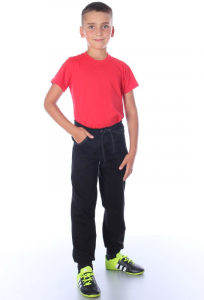 Брюки детские на манжете, футер (чёрный)