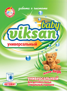 Порошок для стирки автомат Viksan baby Алое вера для детского белья 400г Аквасан