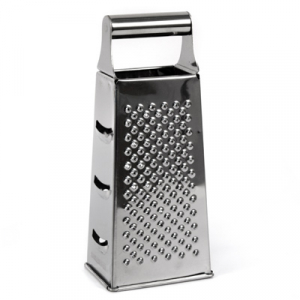 Терка из нержавеющей стали, ручка из нержавеющей стали четырехгранная 21см, основание 9х6,5см 