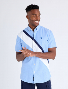 SHORT SLEEVE SASH OXFORD SHIRT